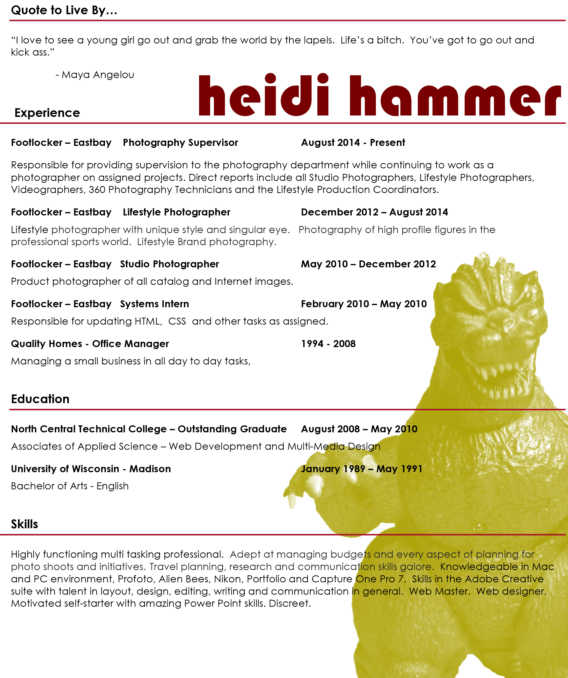 graphic image of heidi garski's resume